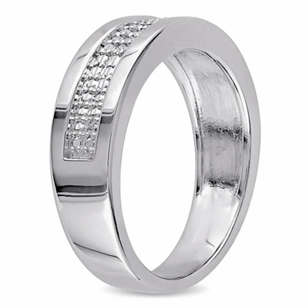Zales Silver Diamond Accent wedding Band